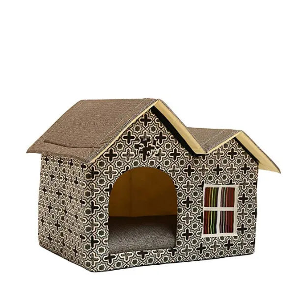 Cat House with Window Design for a Comfortable Retreat