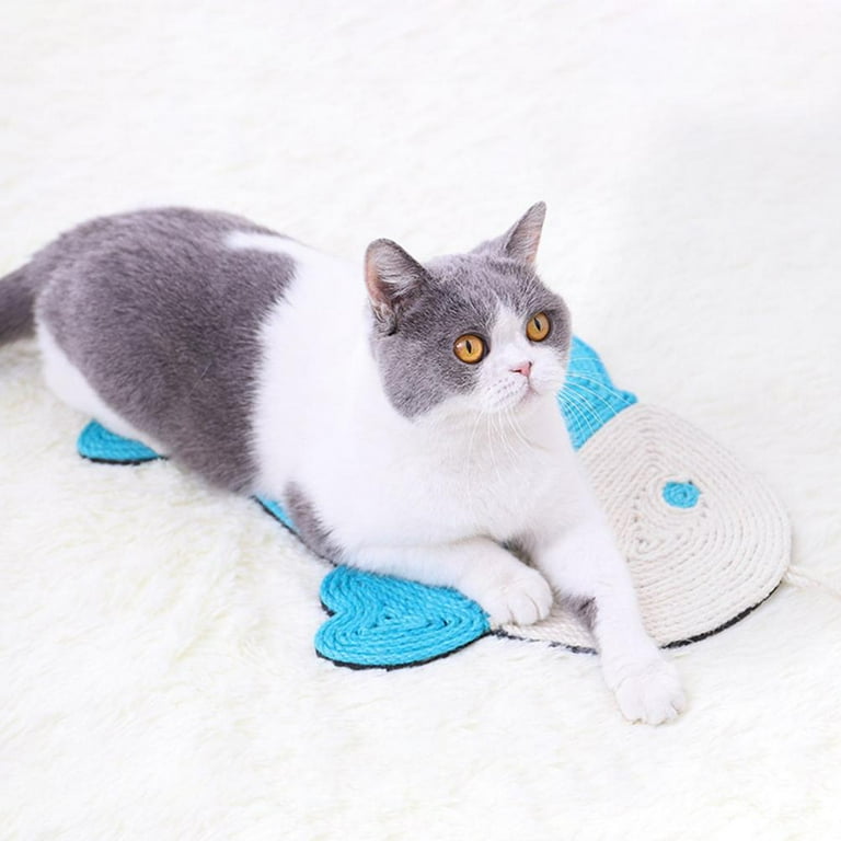 Cactus & Fish Cat Scratching Mat – Cat Scratching Toy, Wall-Mounted and Floor Sisal Scratching Mat