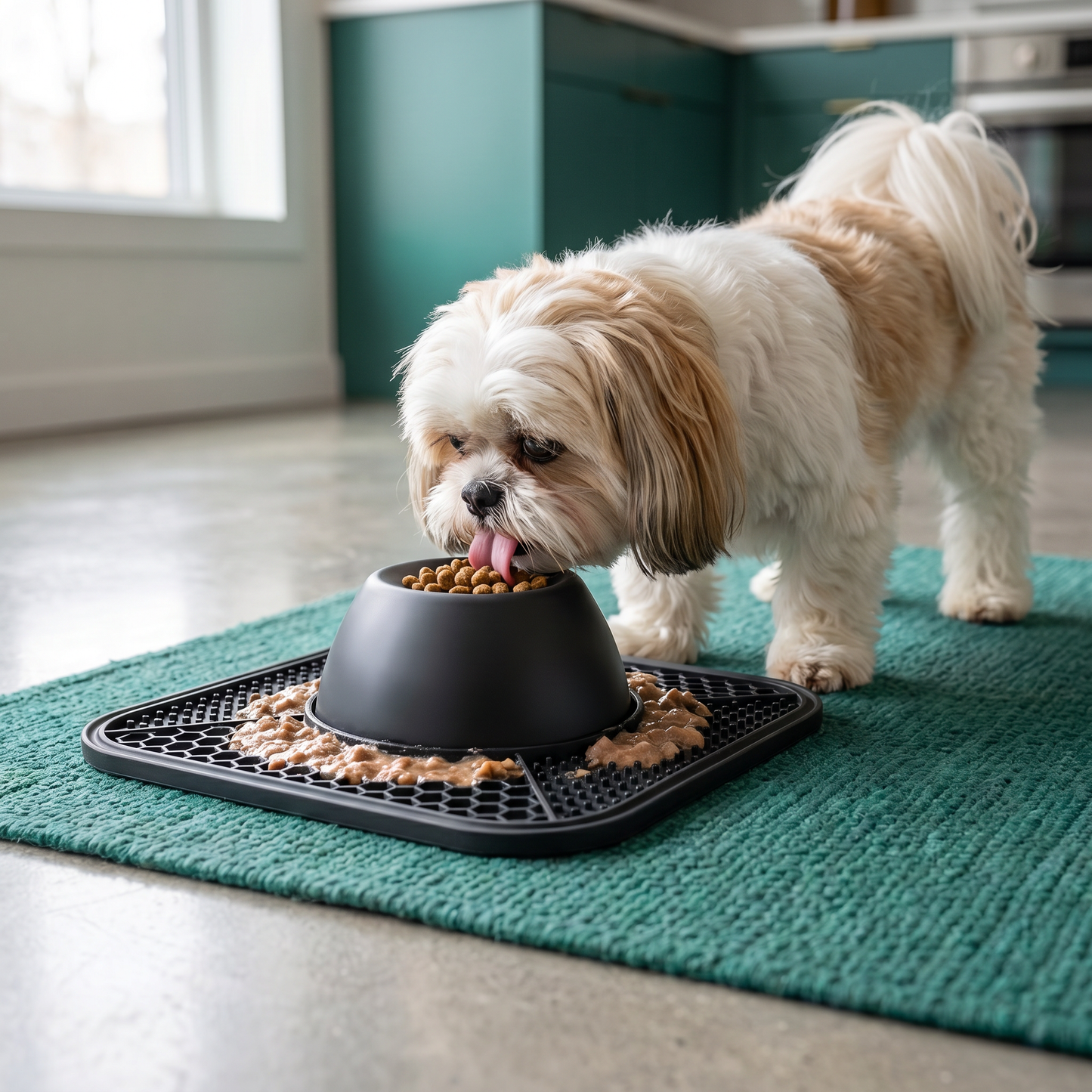 2in1 Slow Feeder Dog Bowl with Lick Mat