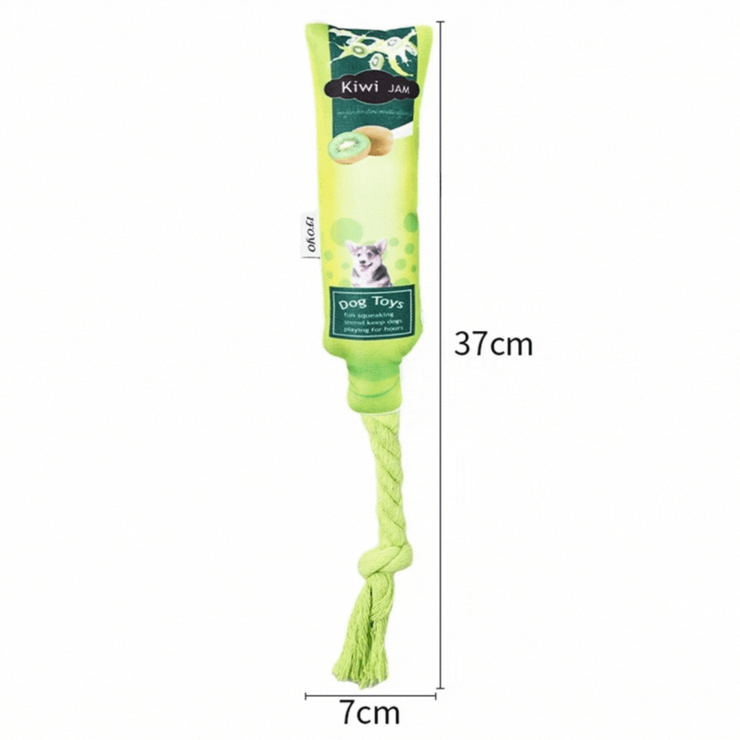 Fruit Jam Dog Toys β Squeaky Toy with Chew and Tug Rope