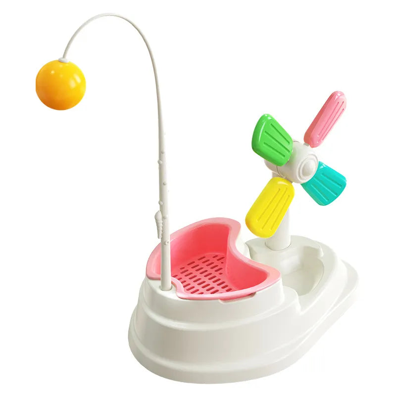 Interactive Cat Toys – Pinwheel with Ball and Grass Base to Stimulate the Mind