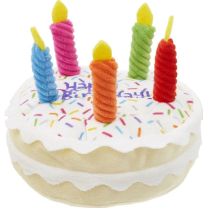 Birthday Dog Toys Set – Plush Cake, Cupcake & Bone with Squeaky Function