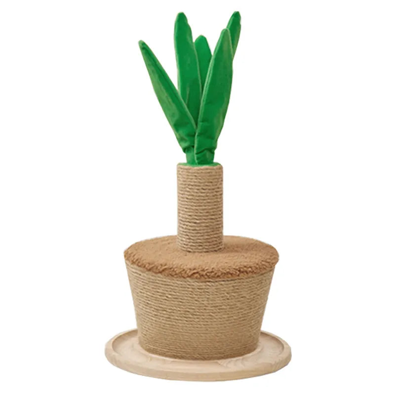 Plant-Style Cat Tree – Sisal Scratching Trunk with Soft Leaves, Home Scratching Furniture for Cats