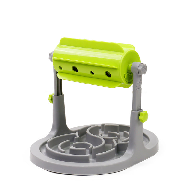 Interactive Dog Food Dispenser with Rotating Function and Non-Slip Bowl