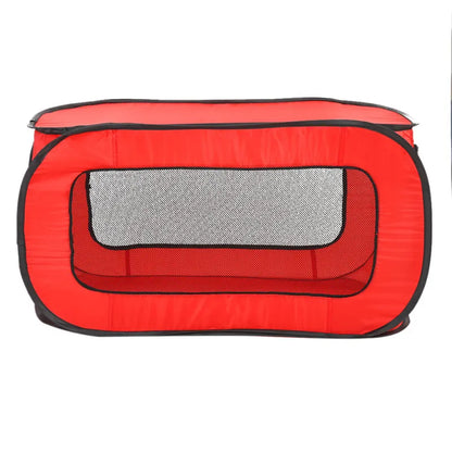 Foldable Fabric Dog Crate with Paw Print Pattern - Portable and Well-Ventilated