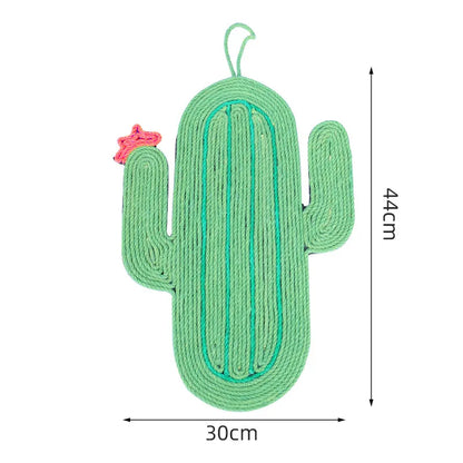 Cactus & Fish Cat Scratching Mat – Cat Scratching Toy, Wall-Mounted and Floor Sisal Scratching Mat