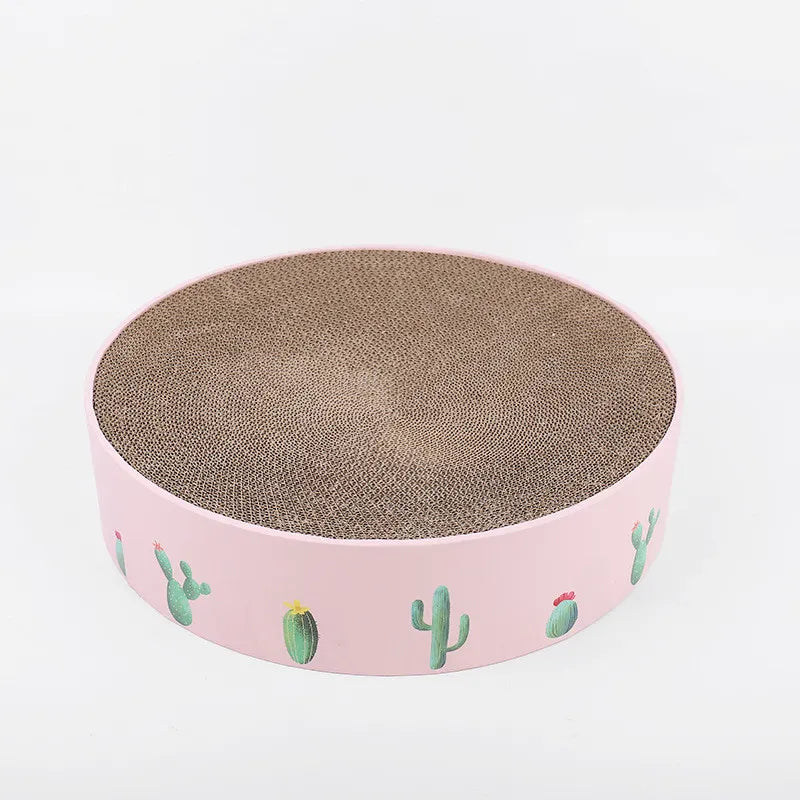 Cardboard Loop for Cats with Cactus Design - Modern Style Scratcher