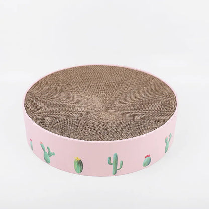 Cardboard Loop for Cats with Cactus Design - Modern Style Scratcher