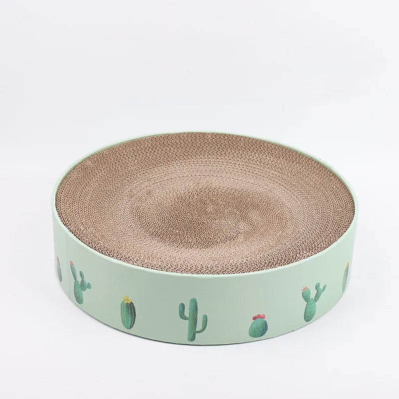 Cardboard Loop for Cats with Cactus Design - Modern Style Scratcher