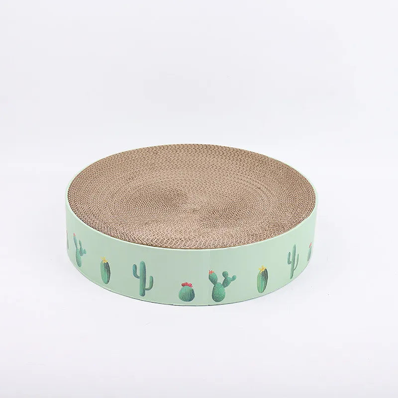 Cardboard Loop for Cats with Cactus Design - Modern Style Scratcher