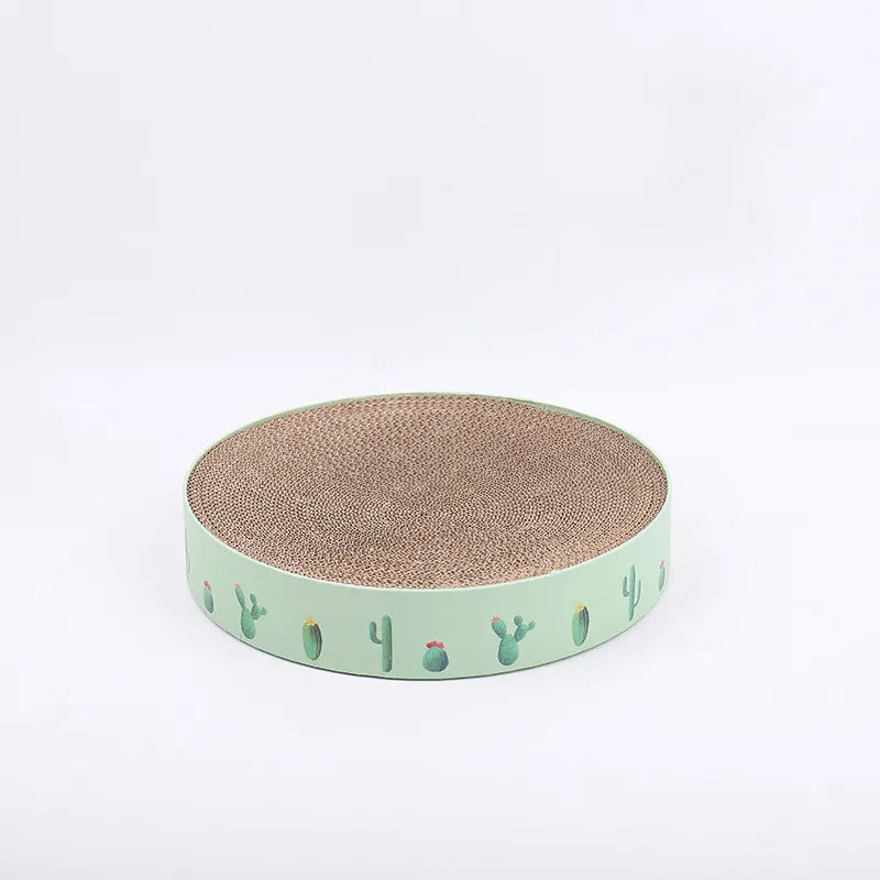 Cardboard Loop for Cats with Cactus Design - Modern Style Scratcher