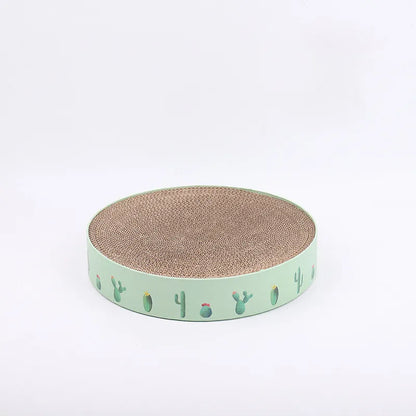 Cardboard Loop for Cats with Cactus Design - Modern Style Scratcher
