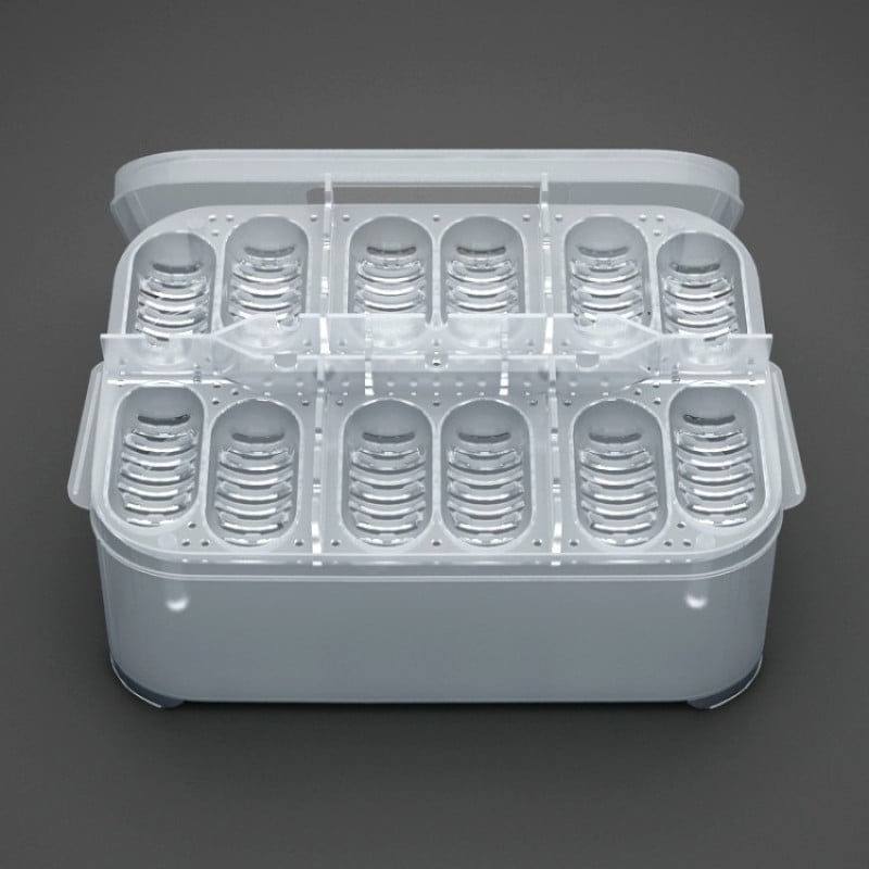 Practical Storage Box for Eggs and Small Items - with Thermometer and Divided Compartments