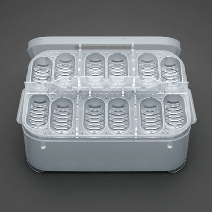 Practical Storage Box for Eggs and Small Items - with Thermometer and Divided Compartments