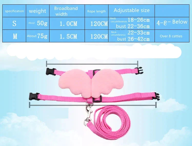 Angel Wing Harness With Leash for Dogs and Cats