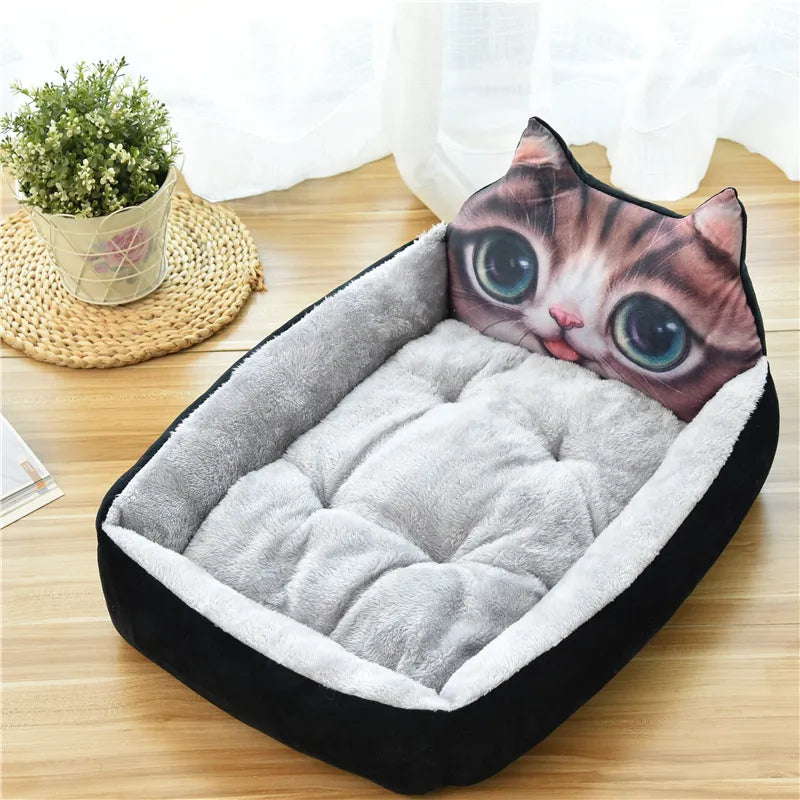 Animal Head Design Cat Bed for Cosy Sleep