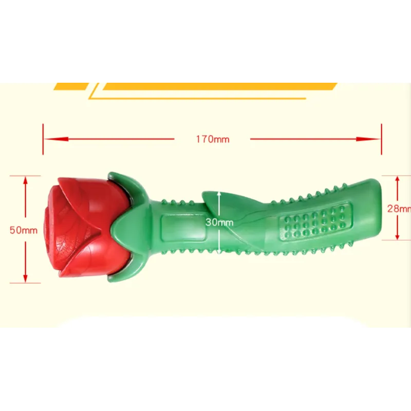 Rose-Shaped Dog Toy – Chew Stick for Dental Hygiene and Fun Made from Durable Rubber