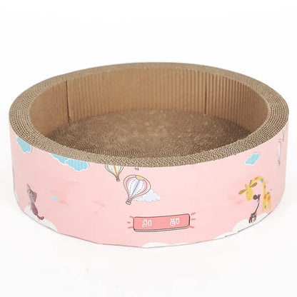 Round Cat Scratching Mat with Cute Design - Cat Scratching Board for More Fun and Relaxation