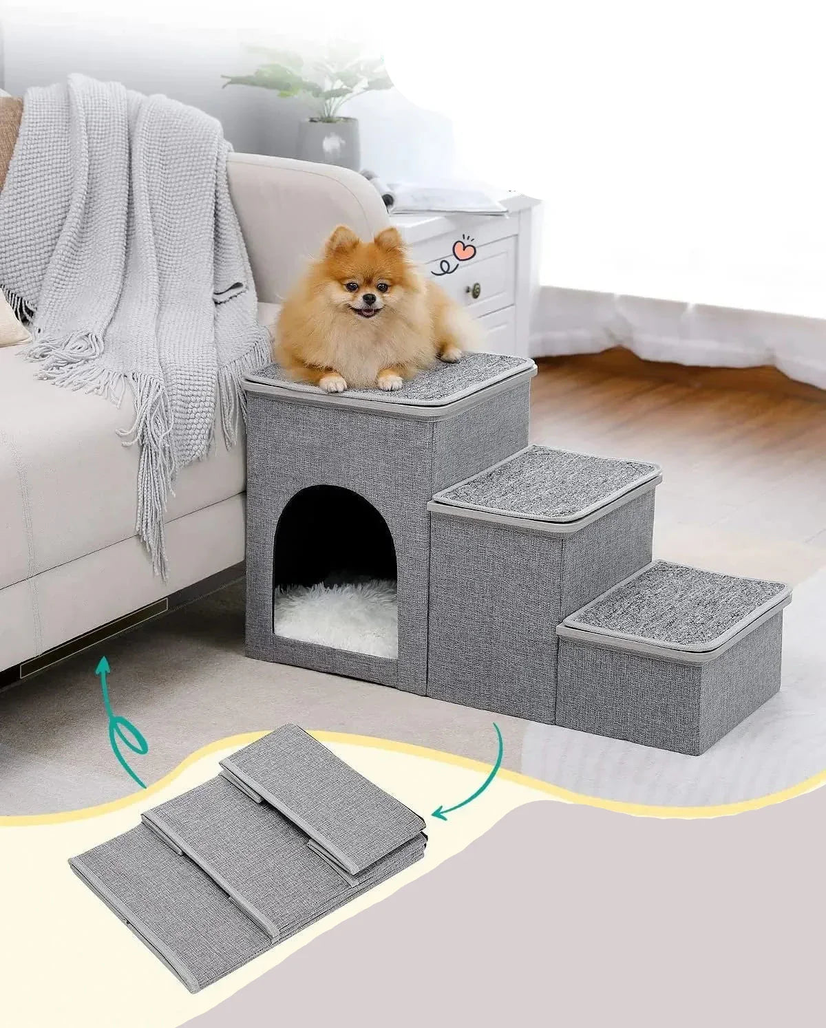 Pet Stairs and Ramp - Stable and Foldable, for Dogs and Cats