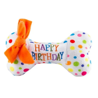 Birthday Dog Toys Set – Plush Cake, Cupcake & Bone with Squeaky Function