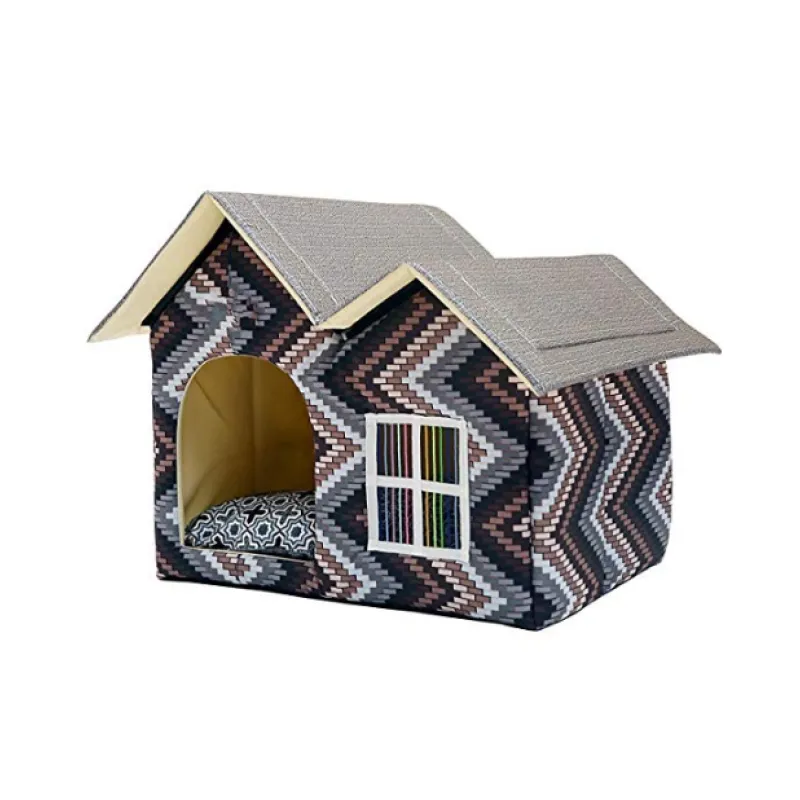 Cat House with Window Design for a Comfortable Retreat