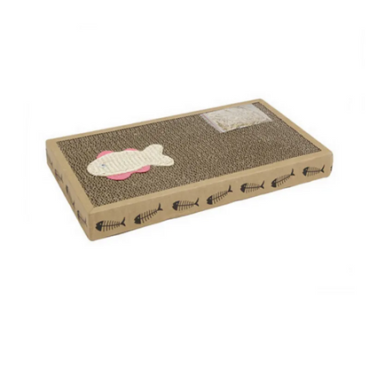 Fish-Shaped Cat Scratching Mat with Toys – Eco-Friendly and Stable