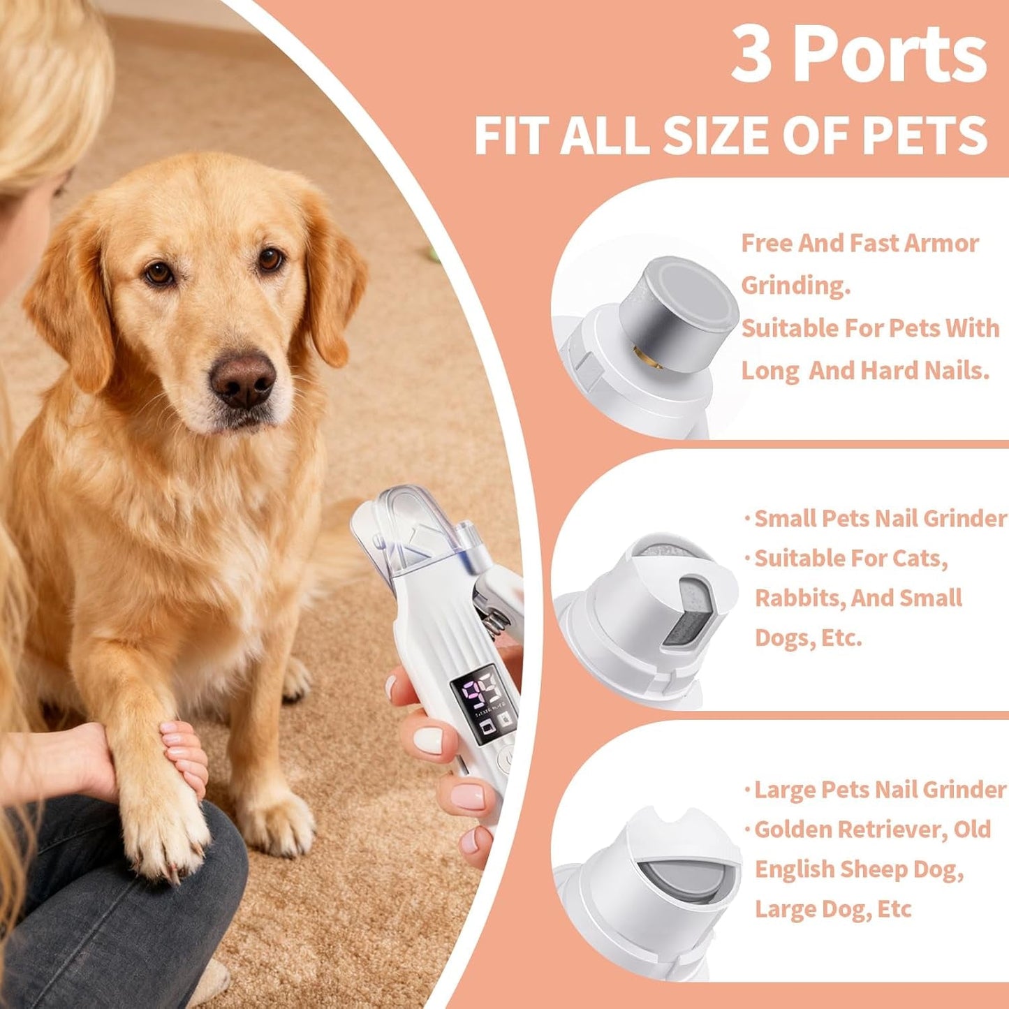 GlowTrim 3-in-1 LED Nail Clippers with Grinder for Cats & Dogs