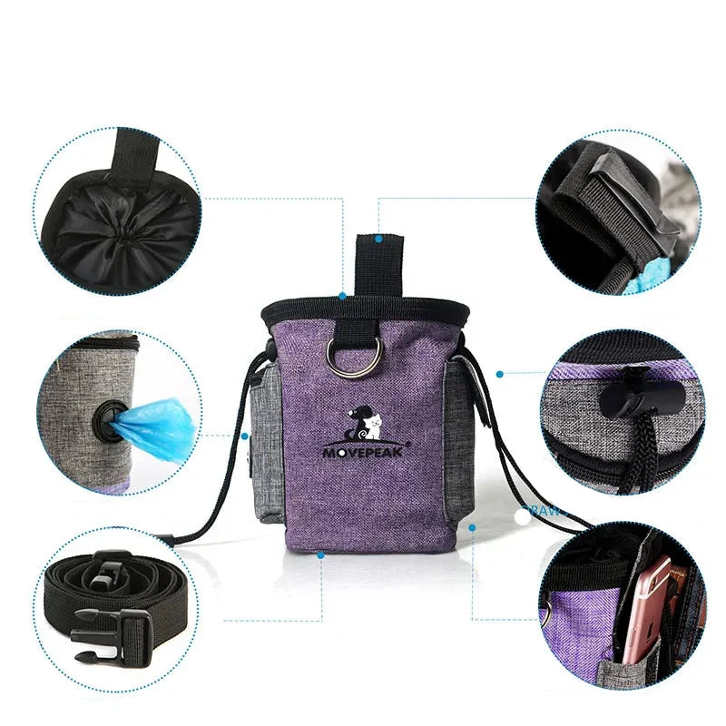 Dog Bag with Collapsible Bowl - Portable Bag for Snacks and Accessories