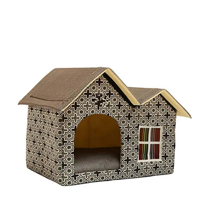 Cat House with Window Design for a Comfortable Retreat