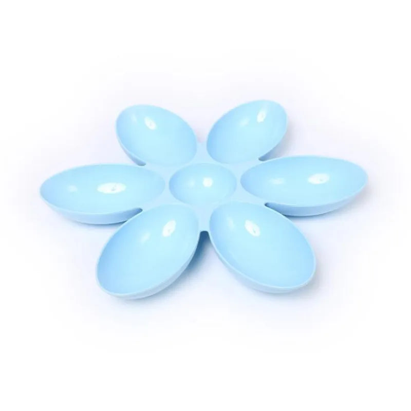 Flower-Shaped Cat Food Dish – 6 Bowls in Different Colours