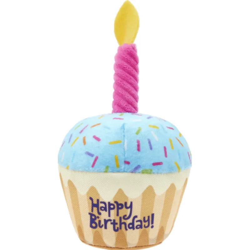 Birthday Dog Toys Set – Plush Cake, Cupcake & Bone with Squeaky Function