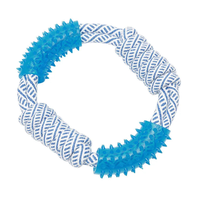 Dog Toy with Rubber Ball and Rope - Chew, Tug, and Play Toy
