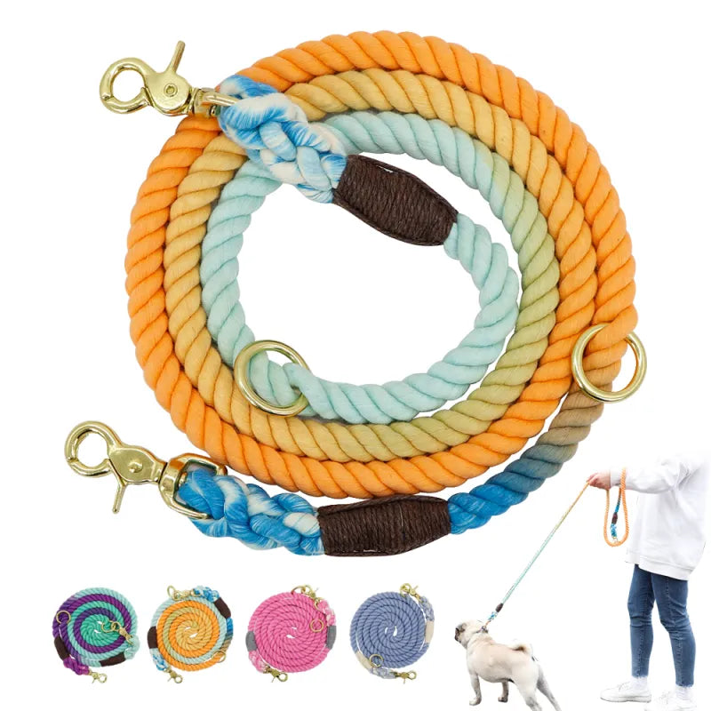 Cotton Spiral Leash for Dogs with Carabiner