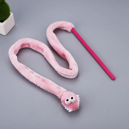 Schlenker Cat Toys – Worm – Interactive Fishing Rod with Plush Worm for Active House Cats