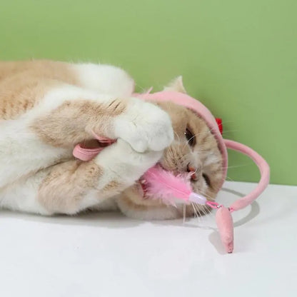 Cat Hat with Pendant - Fun Animal Costume for Cats with Toys