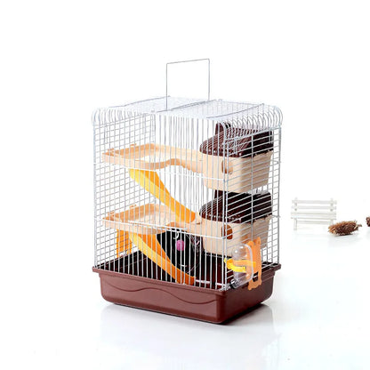 Hamster Cage with Levels and Water Bottle - Compact Cage for Rodents
