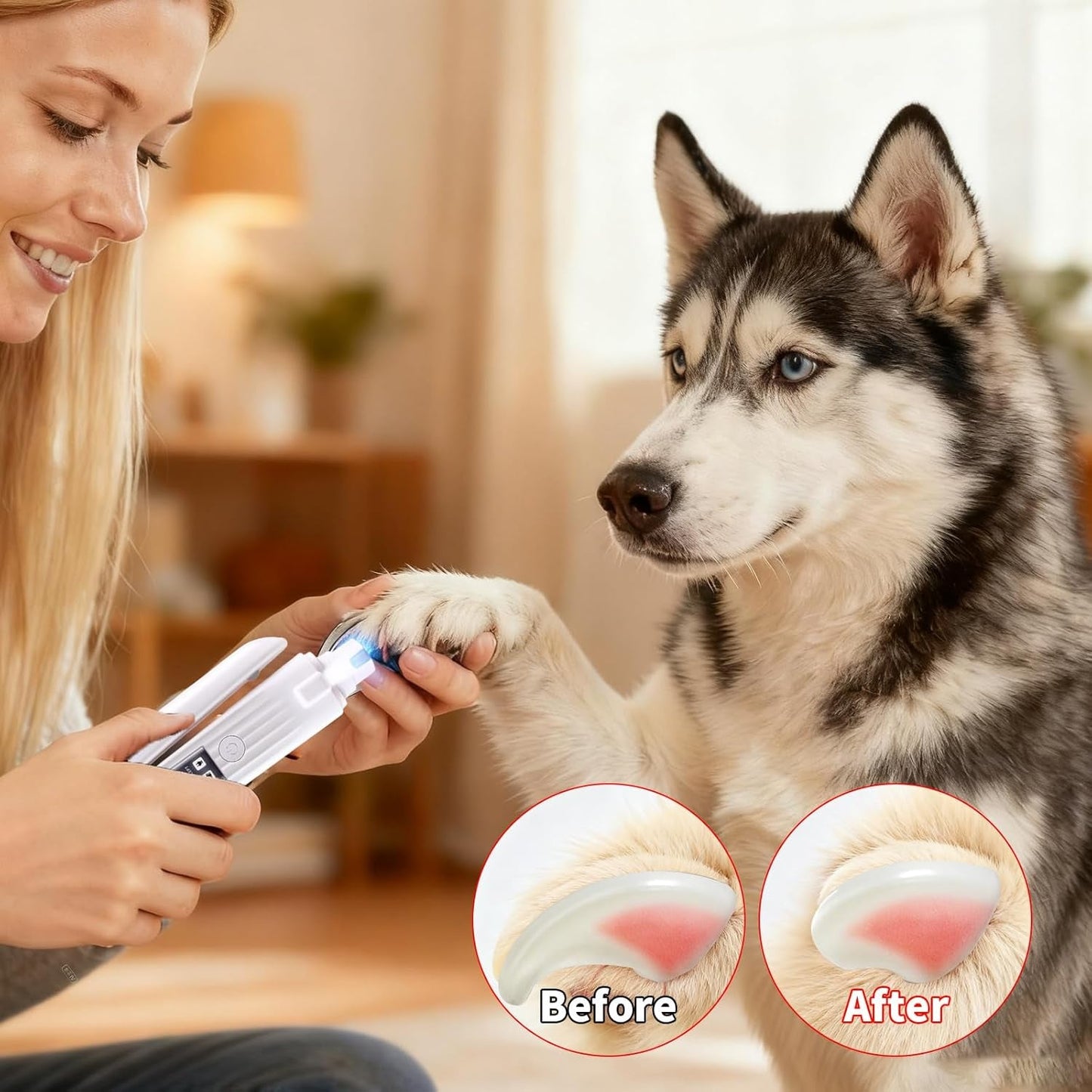 GlowTrim 3-in-1 LED Nail Clippers with Grinder for Cats & Dogs