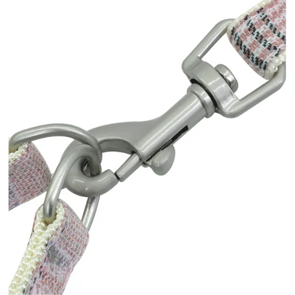 Comfortable Checkered Harness with Leash - With Practical Dog Bag for Walks