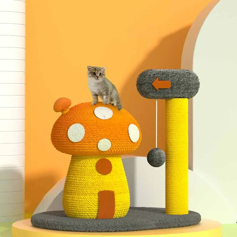 Cat Toys Bird or Mushroom-Shaped Cat Tree - Interactive Play Station for Cats
