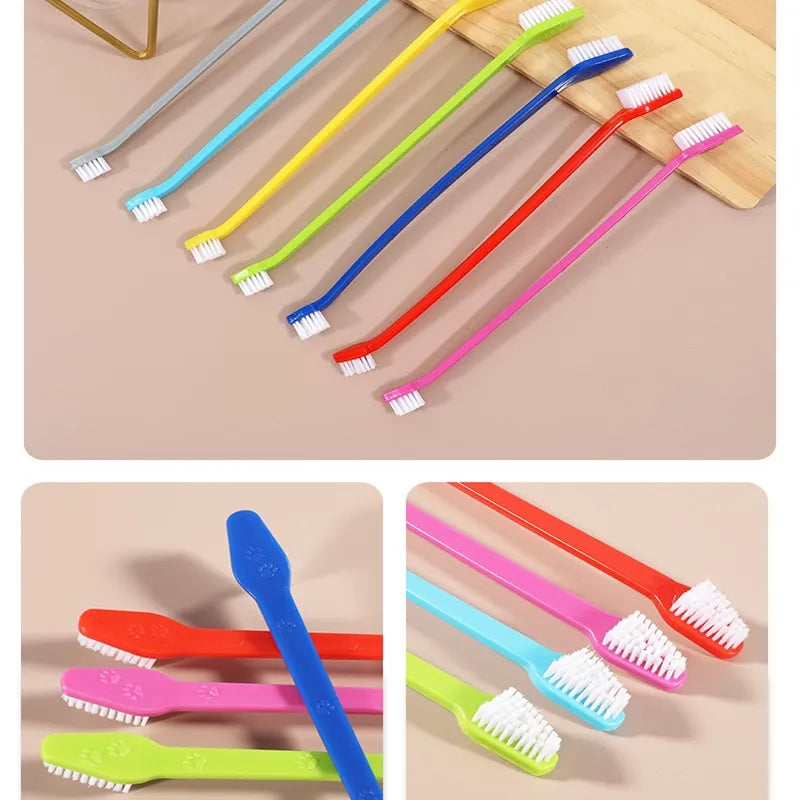 Dual-Headed Toothbrushes for Pets, Multi-Pack