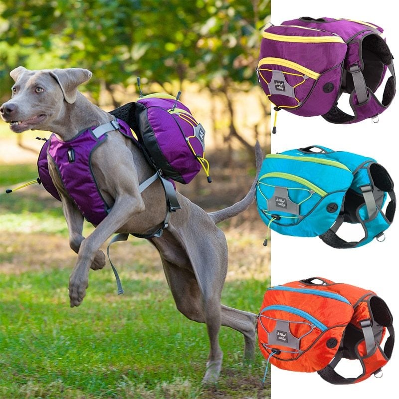 Dog Hiking Backpack with Waterproof Pockets - Portable Stretcher for Dogs for Outdoor Activities