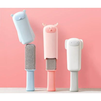 Reusable Fluffy Pet Hair Roller with Cute Animal Design and Protective Case