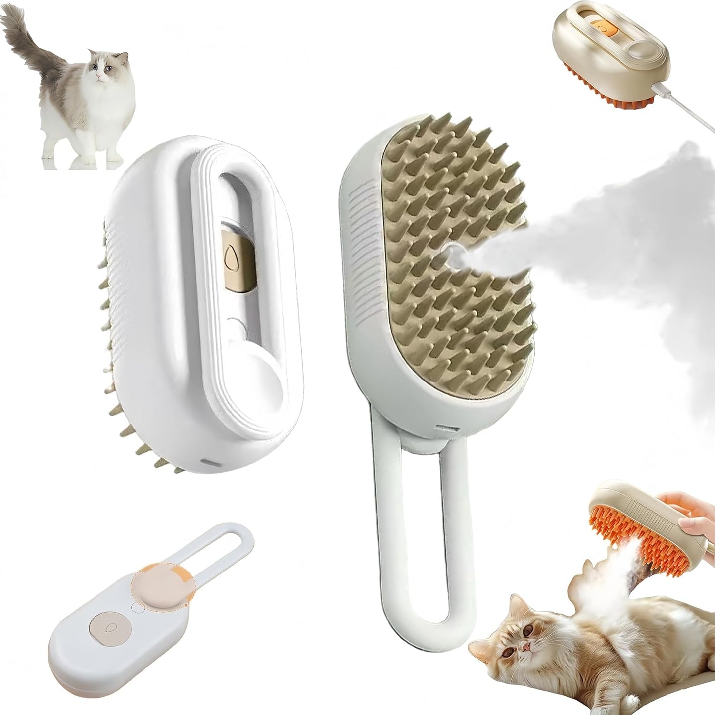 PawsyMist 4 in 1 Steam brush for both cats & dogs