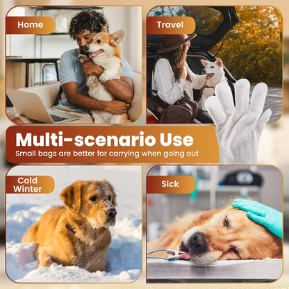 Pet Glove Wipes for Dogs Cats, Unscented Rinse gloves