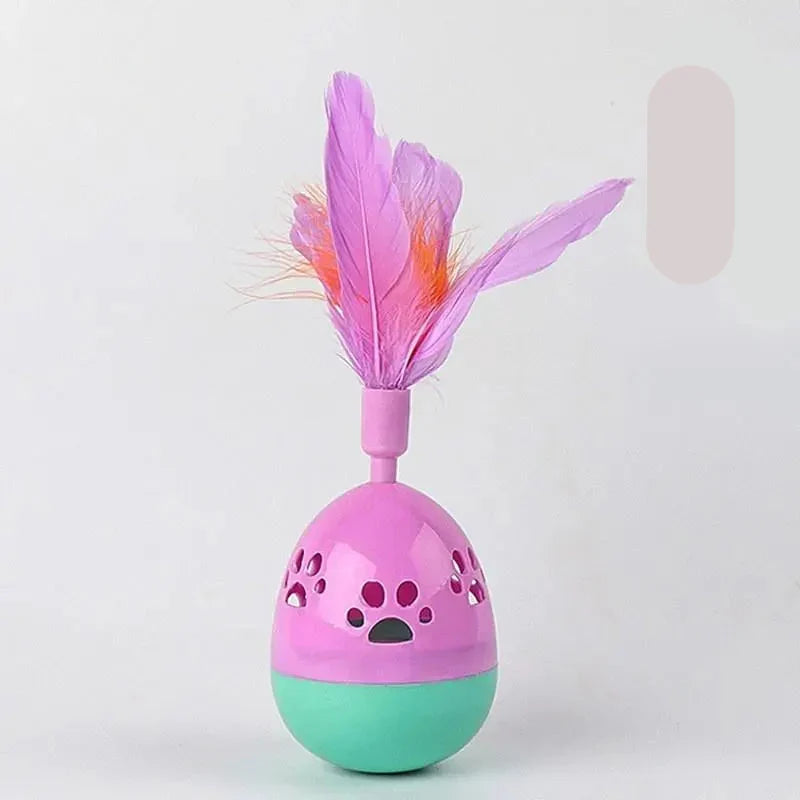 Interactive Cat Toys with Feathers – Colourful Ball-Shaped Toys for Cats