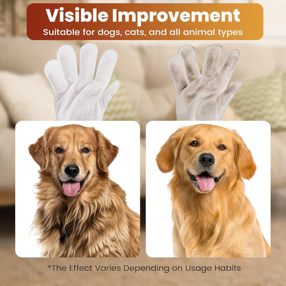 Pet Glove Wipes for Dogs Cats, Unscented Rinse gloves