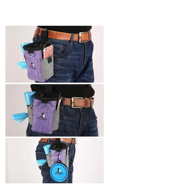 Dog Bag with Collapsible Bowl - Portable Bag for Snacks and Accessories