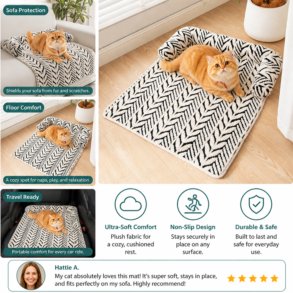 Ultra-Soft orthopedic Non-Slip Cat Bed Mat