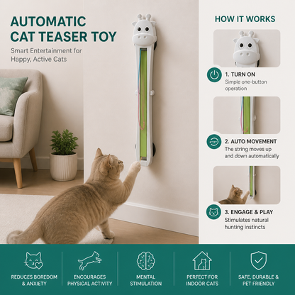 Automatic Cat Teaser Toy for Interactive & Independent Play