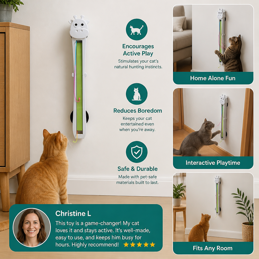 Automatic Cat Teaser Toy for Interactive & Independent Play